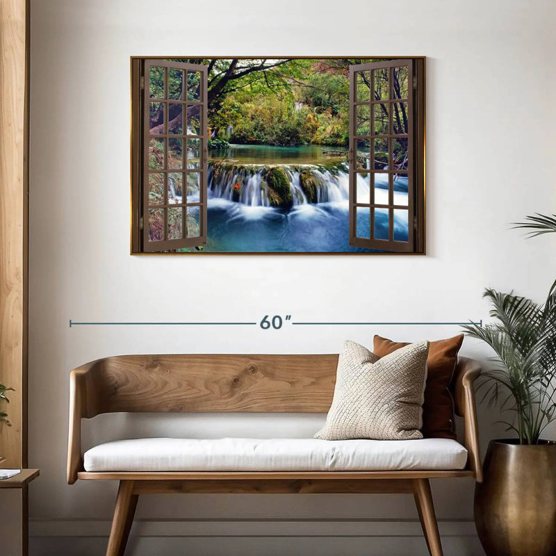 Open Window, 19" X 13", Floating Frame Gold