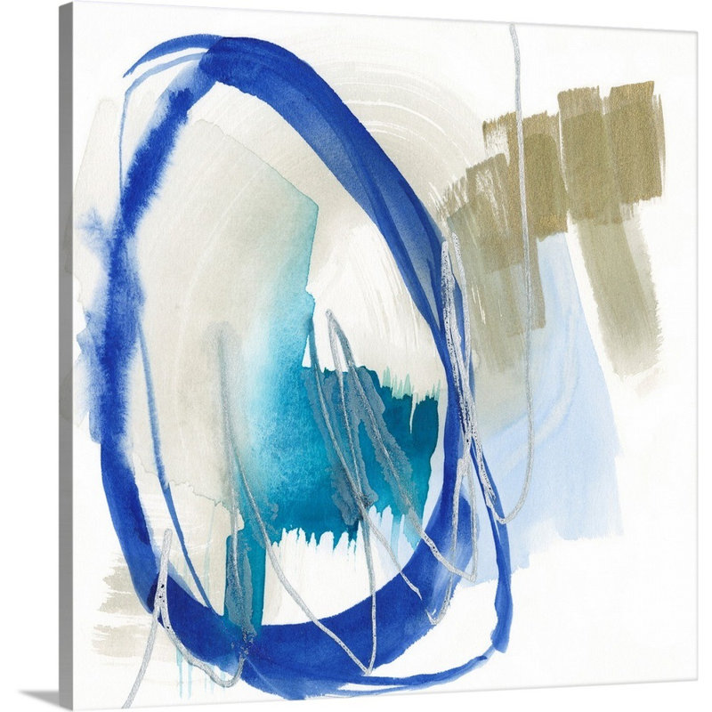 «Cobalt Surround I» par Jennifer Goldberger - reproduction d'art, Toile tendue, H 24 po x l 24 po x P 1,25 po