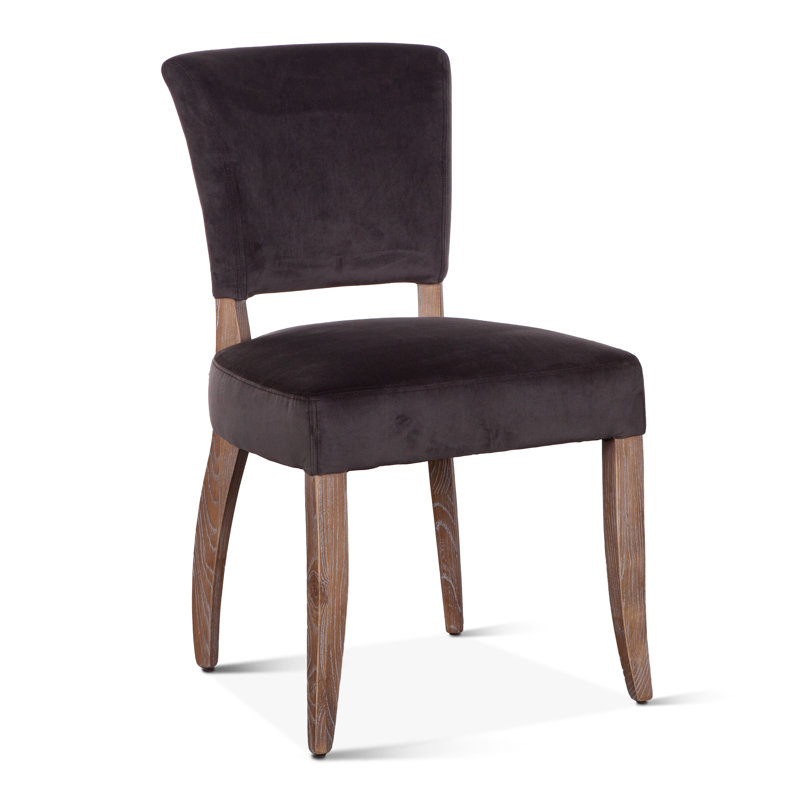 Mindy Upholstered Dining Chair, Asphalt Gray , White