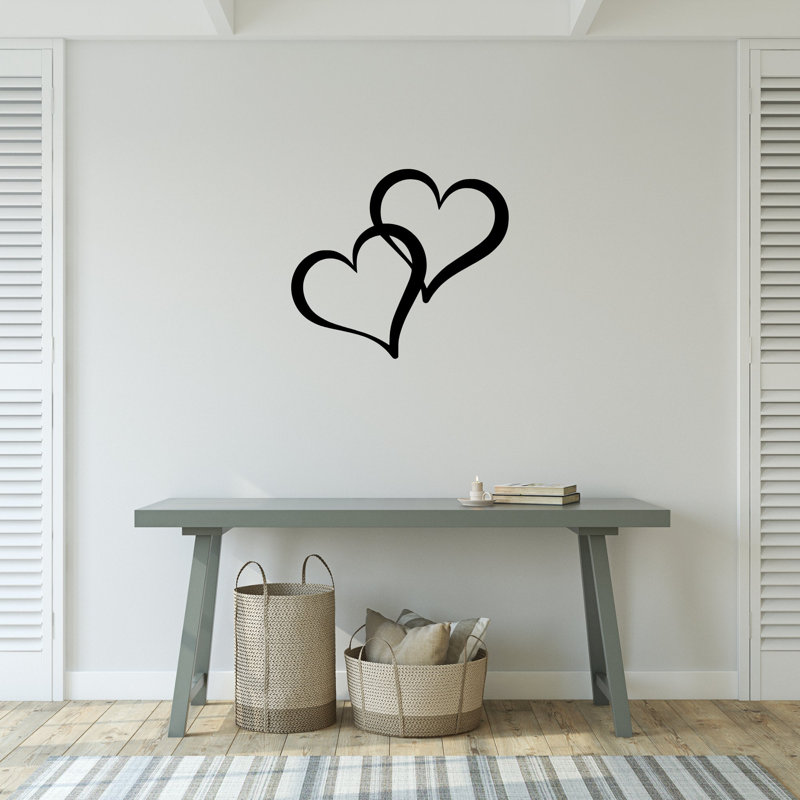Plaque en métal à double cœur, H 31,4 po x l 36 po x P 0,1 po