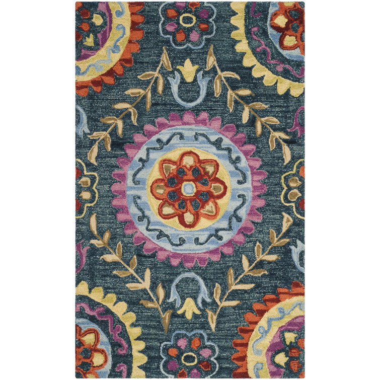 Tomo Hand Hooked Wool And Cotton Floral Rug