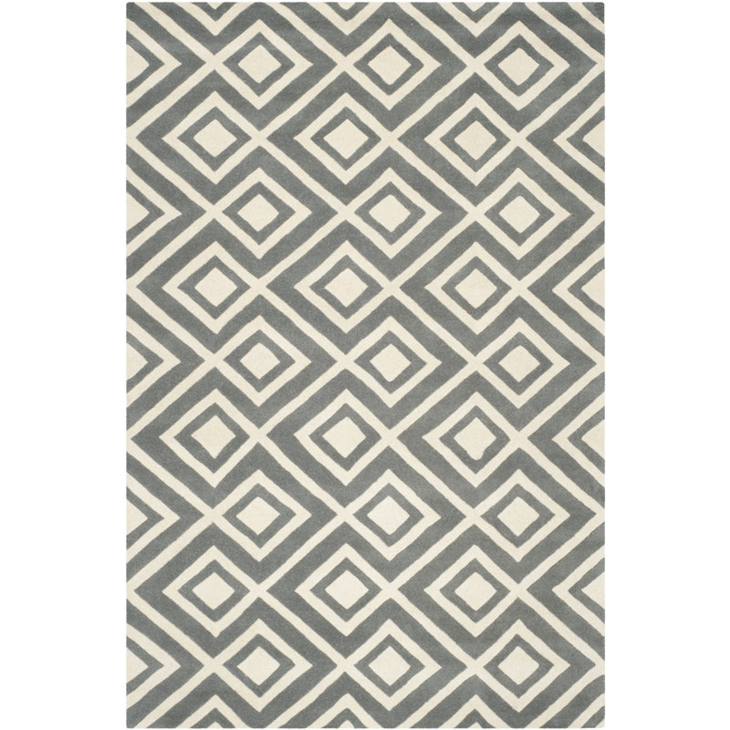 Huntersville Geometric Wool Hand Woven Area Rug, Rectangle 183 x 274 cm