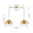 2-Lamp Gold Adjustable Iron Pendant Light