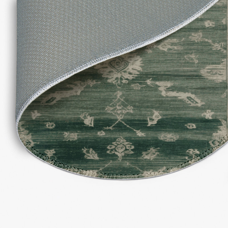 Overdyed Brown Indoor and Outdoor Area Rug, Round 5'