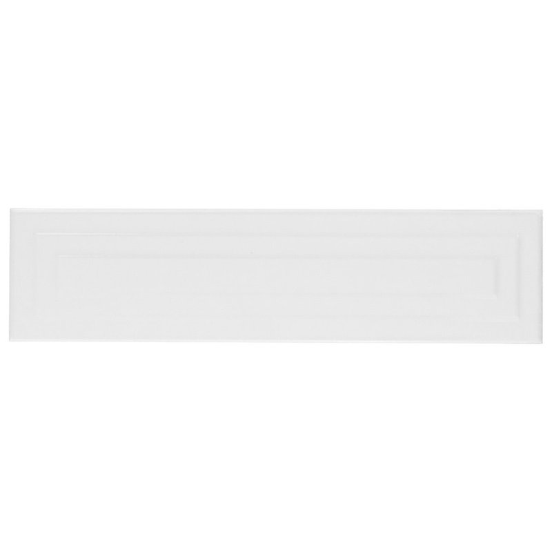 Colorplay Frame 4.5x18 3D Crackled Glossy Ceramic Tile, White