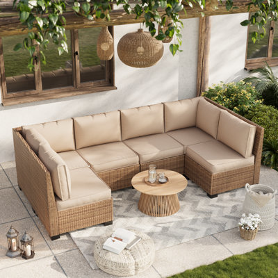 14-Piece Outdoor Sectional Cushions Set, Seat Cushions with Zippered Covers for Patio Furniture