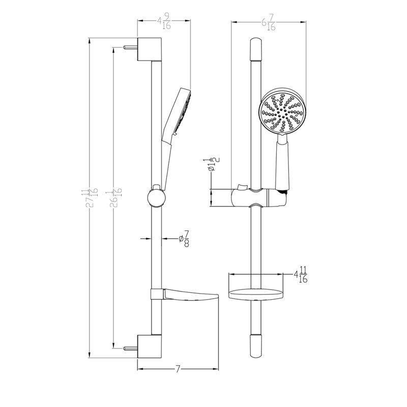 Handheld Shower Head 1.5 GPM GPM, Brushed Nickel