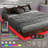 Queen Size Floating Bed Frame With LED Lights, Heavy Duty Metal Platform-633114699