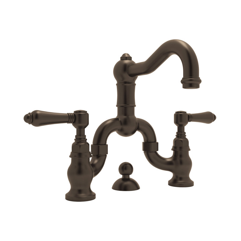 Acqui Bridge Lavatory Faucet, Tuscan Brass, Lever Handle