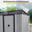 Remise de rangement extérieure en métal 6 pi x 5 pi avec portes coulissantes verrouillables et plaque transparente-121341576