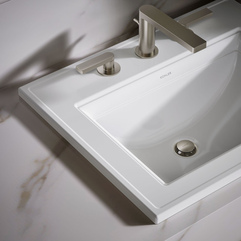 Memoirs® Stately Drop-in Bathroom Sink, White, 8" Centers