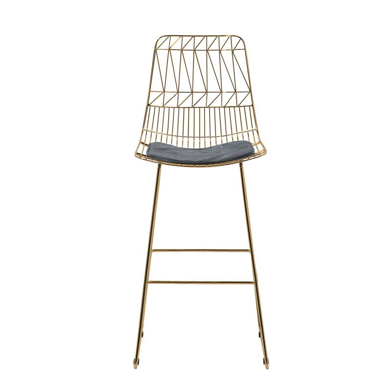 Crestline Upholstered Counter Stool with Metal Frame, Gold