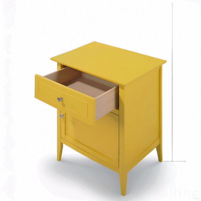 Table de chevet jaune vibrante, Jaune