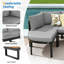 Ensemble de conversation moderne avec canapé modulaire pour l'extérieur et ensemble de conversation avec coussins-411301907