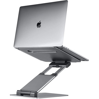  Laptop Stand For Desk, Adjustable 10-17 In, Ergonomic Riser For Laptop & Macbook - Grey, With Phone Stand
