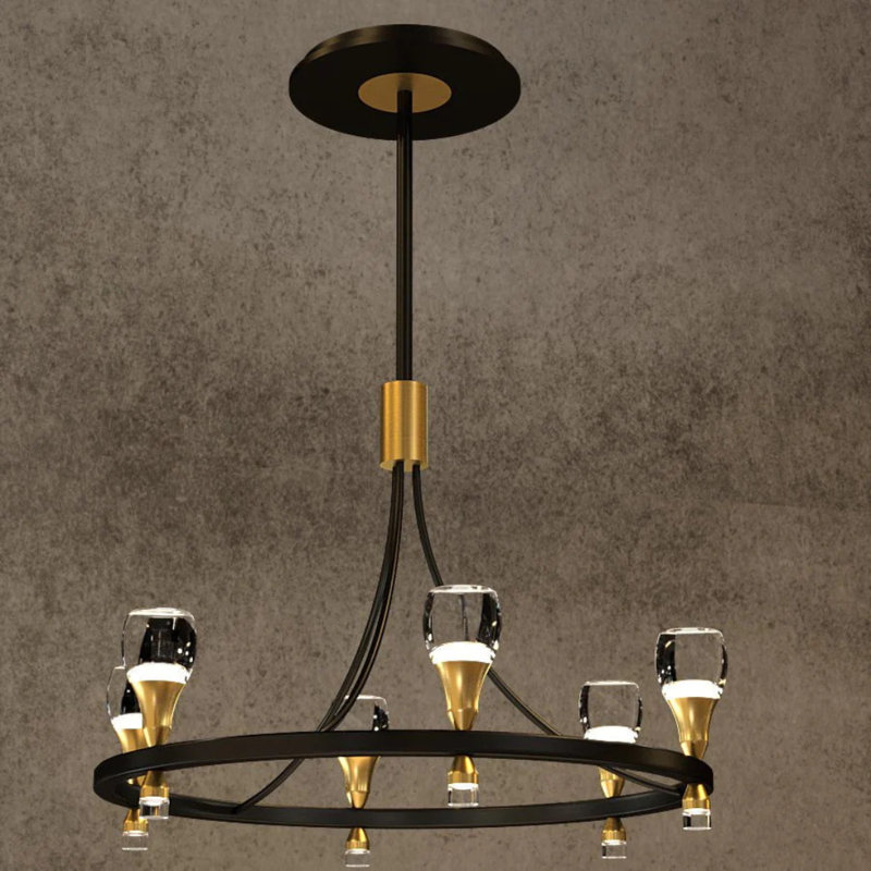 Berencsi Waggon Wheel Chandelier, 6, 46" H x 70" W x 70" D