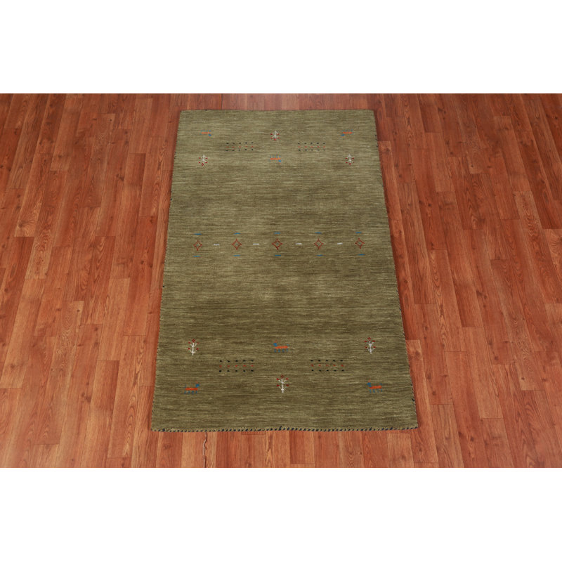 Tapis tribal vert Gabbeh 3 x 5