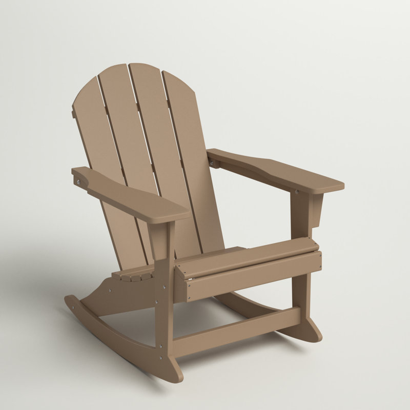 Chaise Adirondack berçante en PEHD Laguna, Bois patiné