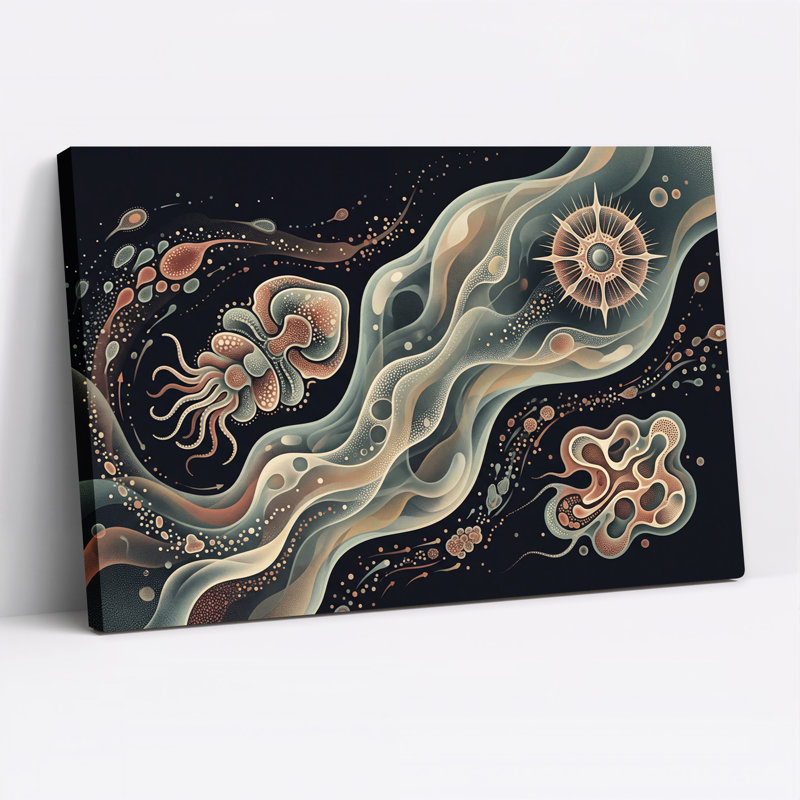 Art mural sur toile, cellules et bactéries microscopiques, H 28 po x l 40 po