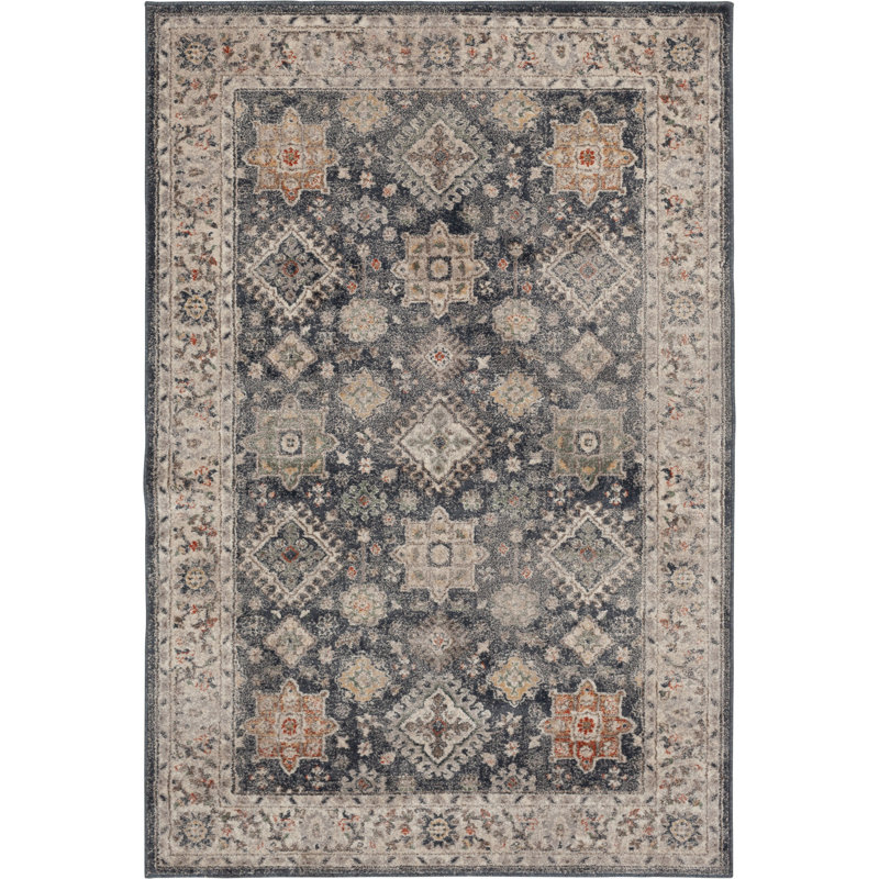 Tapis oriental bleu, Rectangle 2 pi 3 po x 3 pi