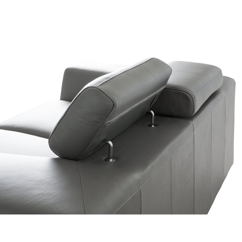 Icon Upholstered 87'' Sofa, Dark Grey Genuine Leather