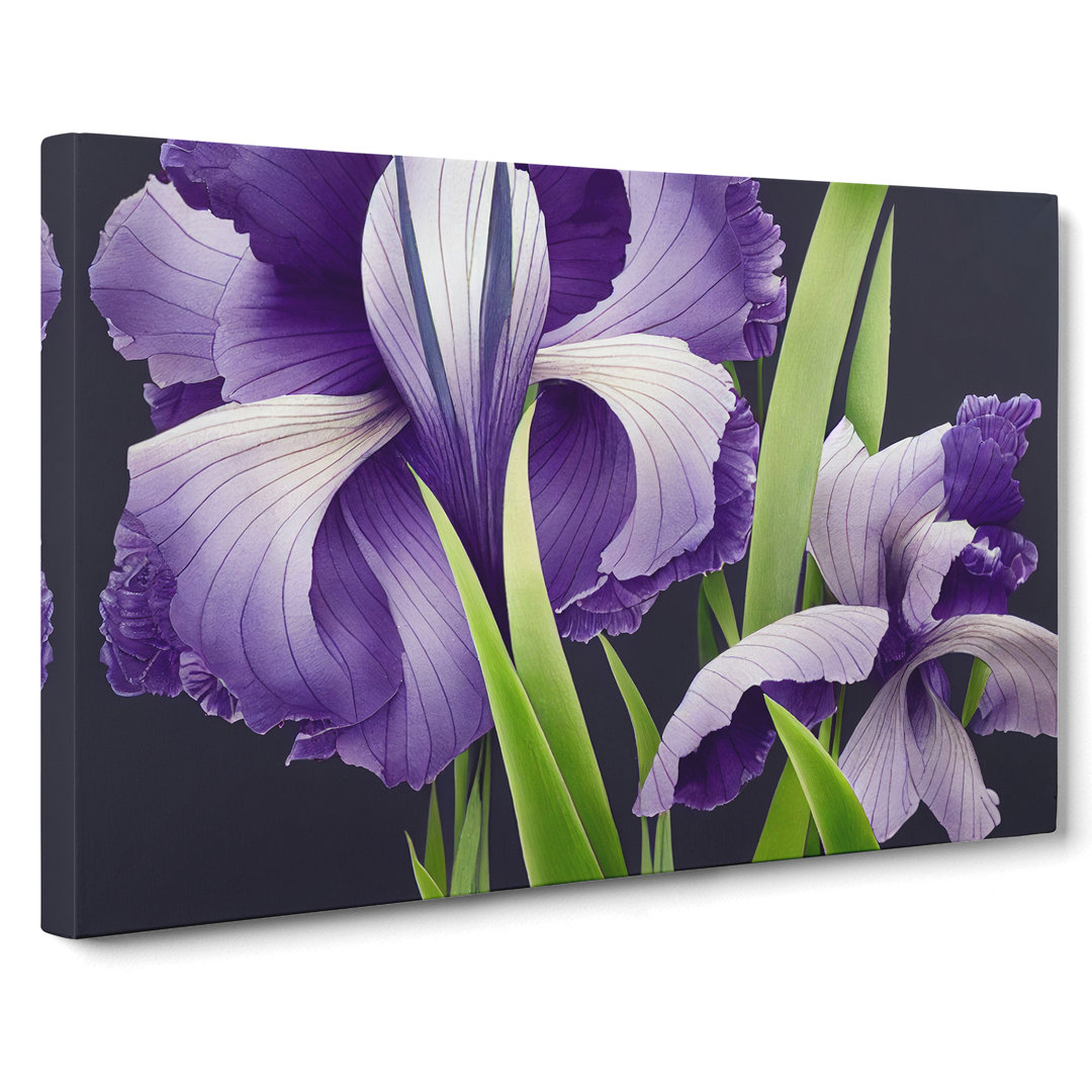 Engaging Iris Flowers - Grafik auf Leinwand