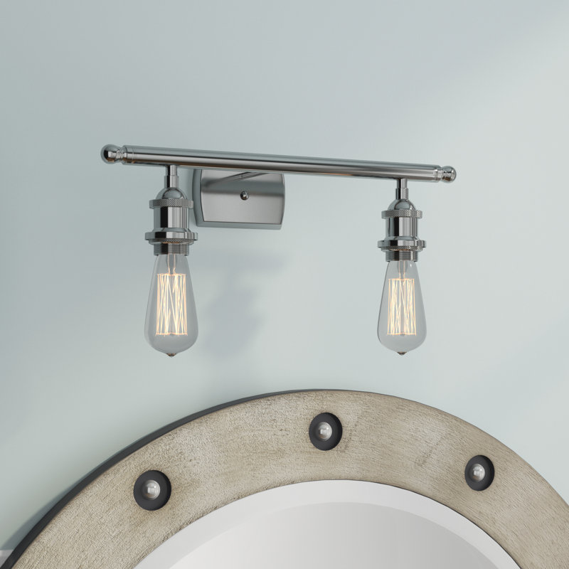Éclairage pour salle de bain à intensité variable 2 lumières Briele Bare, Chrome poli