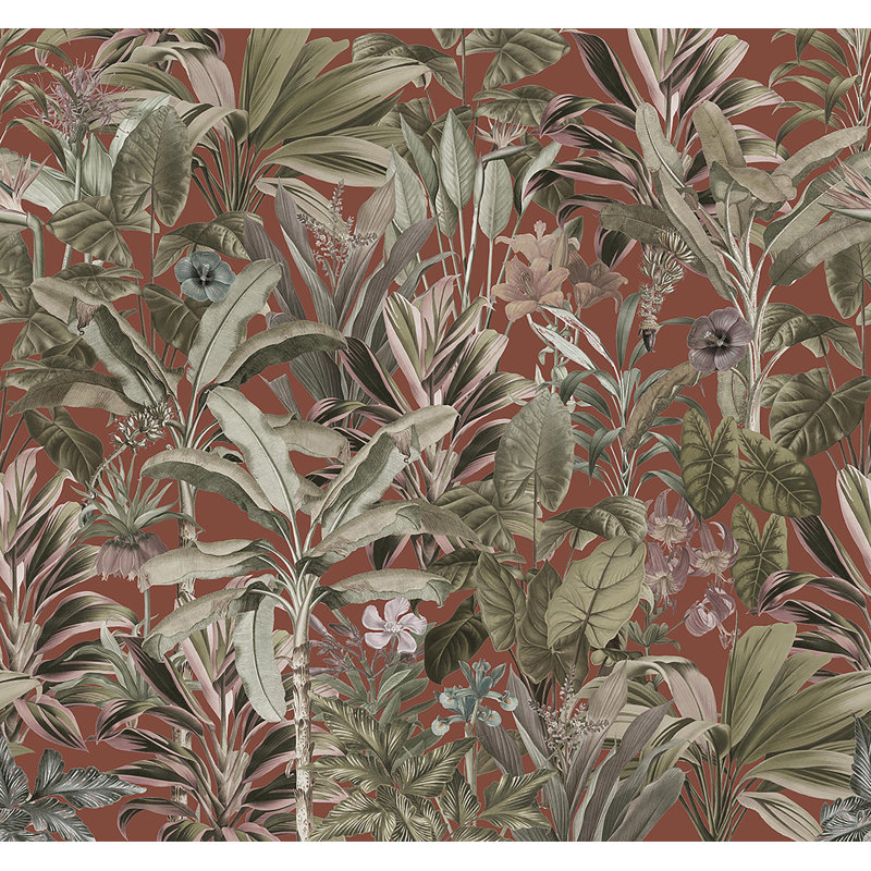 Superfresco Easy Funky Jungle Print To Order Fixed Size 2.8m x 3m Mural, Terracotta 