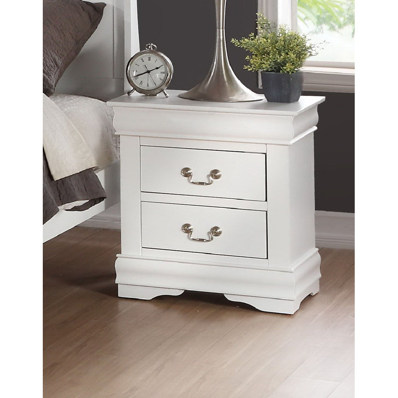 Table de chevet 2 tiroirs Engstrom, Blanc
