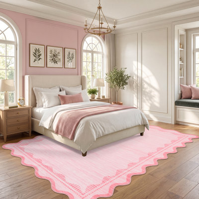 Modern Border Washable Area Rug for Living Room Bedroom Hallway