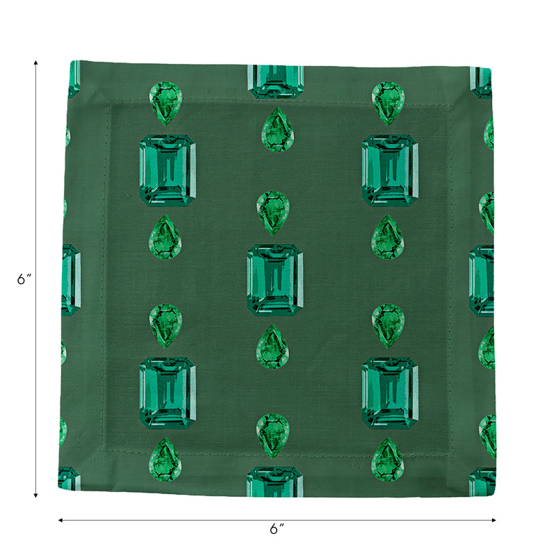 Cotton Blend Square Napkins, Evergreen