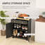 Buffet noir vieilli avec tablettes réglables - comptoir en bois massif, 2 tiroirs, portes pour rangement de cuisine, portes modernes, tablette dans le couloir