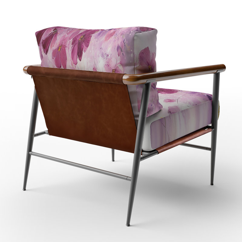 Chaise avec accoudoirs rembourrée Fuschia Country Charm, Noir