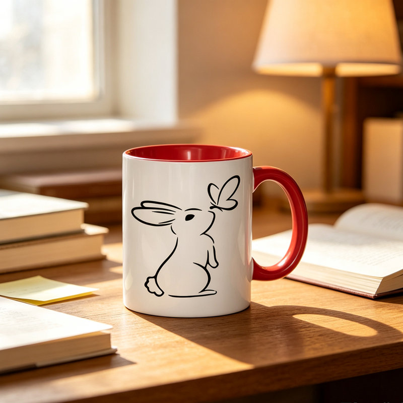 1pc Cute Rabbit Ceramic Coffee Mug Coffee Cup Tea Mug Halloween Gift for Reading great for reading sessions can hold Tea Milk.