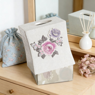 Michelle Collection Decorative Resin Tissue Box Cover, Modern Bathroom And Spa Décor Accent With Elegant Design