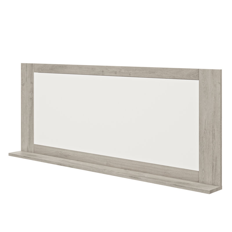 SantaClara Wood Flat Wall Mirror with Shelves