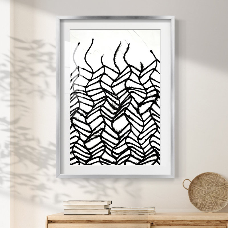 Effervescence linéaire II - impression encadrée, Argent argent, H 28,5 po x l 20,5 po