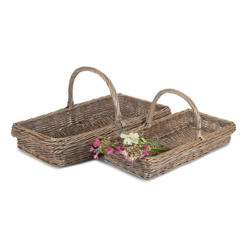 Brambly Cottage 2 Piece Wicker Garden Trug Basket set