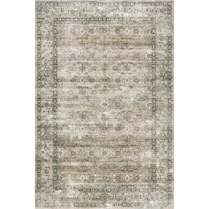 Gladus Vintage Machine Washable Area Rug, Rectangle 3' x 5'
