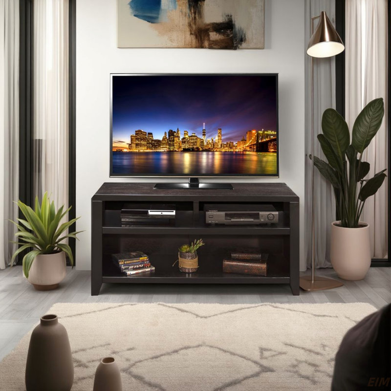 Meuble télé Columbia de 48 po sans assemblage, convient aux téléviseurs de 55 po ou moins, Brun