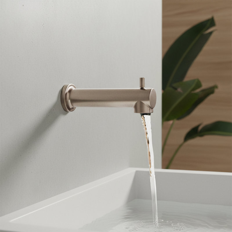 SUPPLYGIANT Tub Spout with Diverter 8" Round Bathtub Faucet with Decorative Chrome Plated Finish, Chrome Plated