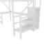Lit mezzanine double avec garde-robe, lumière DEL et bureau en L, lit mezzanine en métal avec port USB pour enfants, adolescents et adultes, blanc-837207377