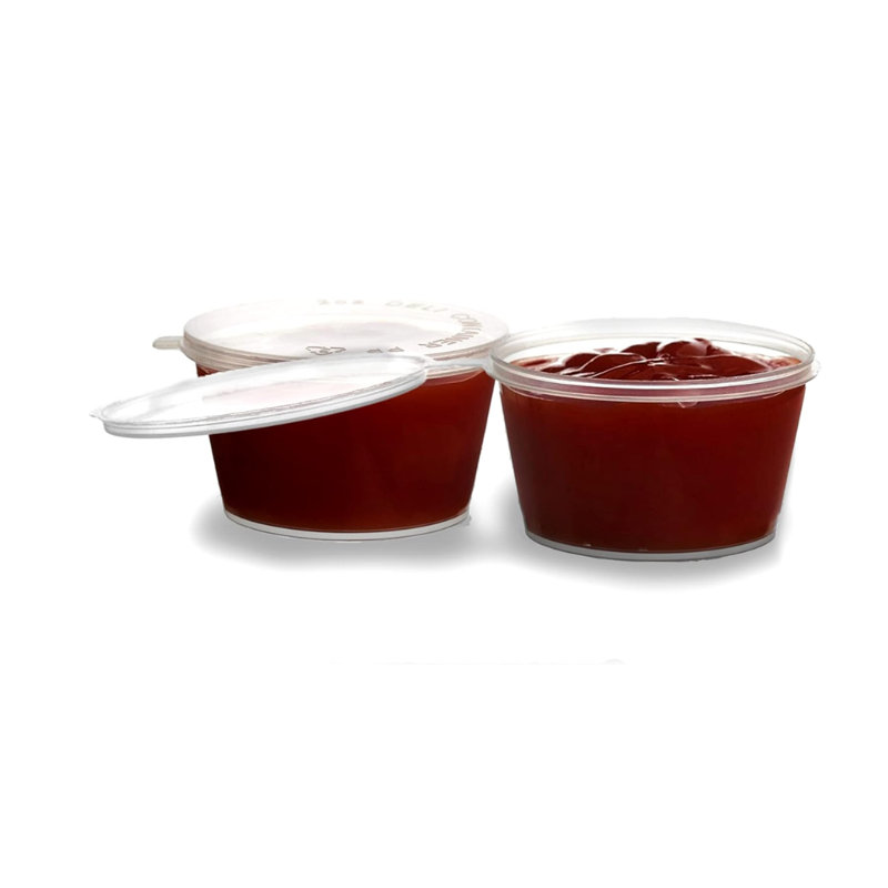  Contenant à fuites 4,5 oz avec couvercles - contenants en plastique pour condiments soufflés avec couvercle à charnières - parfaits pour les bols à sauces, les tasses d'échantillon, les tasses à boue, les tasses à jello avec couvercles, les aliments (2000)
