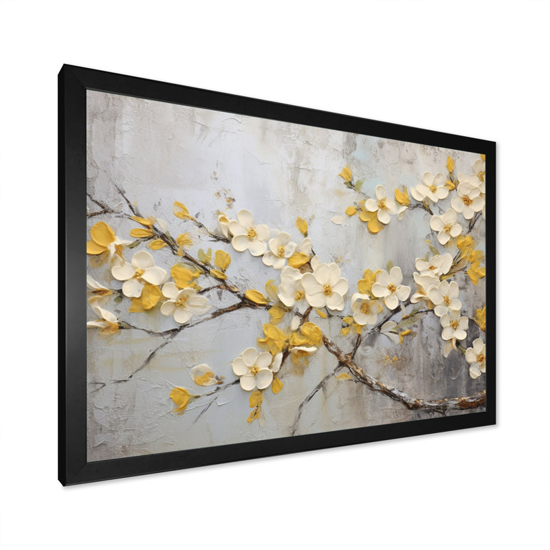 «Apple Blossom Harmony XVII», reproduction d'art sur toile, H 24 po x l 32 po x P 1 po, Cadre photo noir
