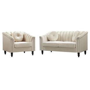 Microfiber 2-Piece Couch Living Room Sofa Set