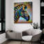 Art mural en verre épique «Zebra» par Pierre Gavidia, 36 po x 36 po-117540631