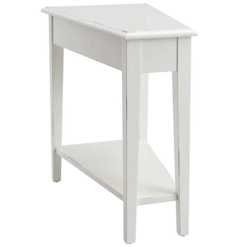 Solid Wood Recliner Wedge Table, White