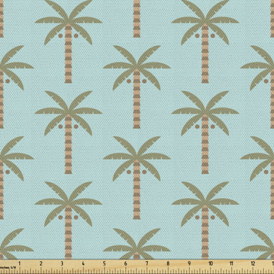 Chezaray Repetitive Summer Pattern with Coconut Palm Trees Multi-Purpose Fabric