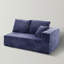 Causeuse à compression modulaire 69,29 po avec accoudoirs, élément modulaire rembourré en flanelle à 2 places avec 3 coussins, canapé «Boneless» Cloud en boîte pour le salon de petits espaces - bleu-2028112316-2014725983-2019045937