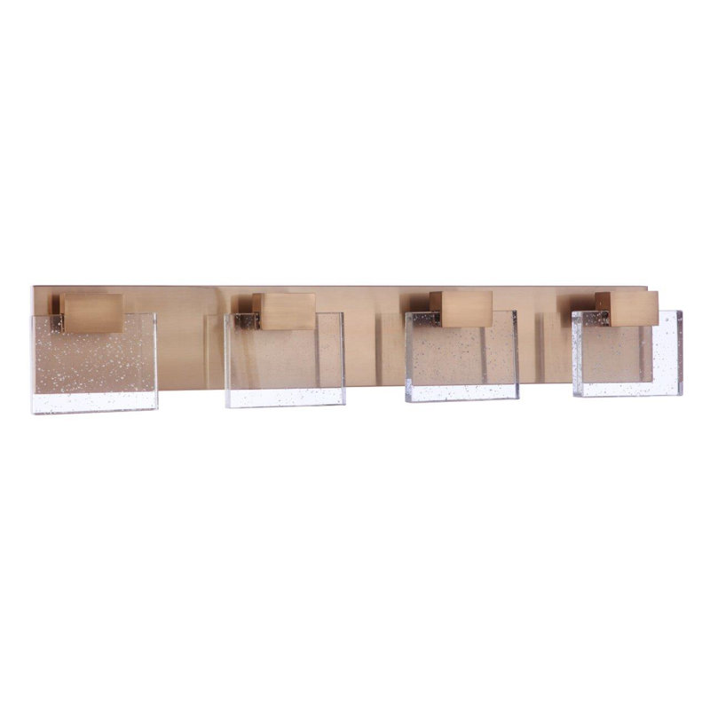 Éclairage pour salle de bain 4 lumières Taslin, Bronze satiné